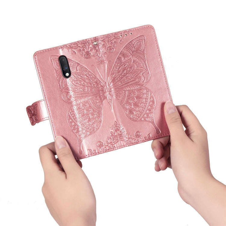 Butterfly Love Flowers Embossing Horizontal Flip Leather Case For One Plus 7  with Holder & Card ...