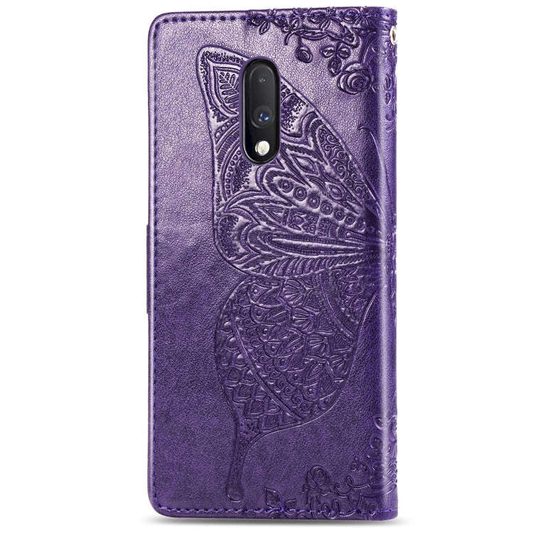Butterfly Love Flowers Embossing Horizontal Flip Leather Case For One Plus 7  with Holder & Card ...