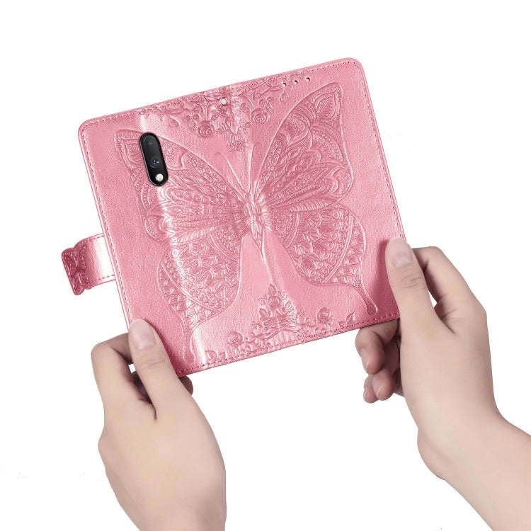 Butterfly Love Flowers Embossing Horizontal Flip Leather Case For One Plus 7  with Holder & Card ...