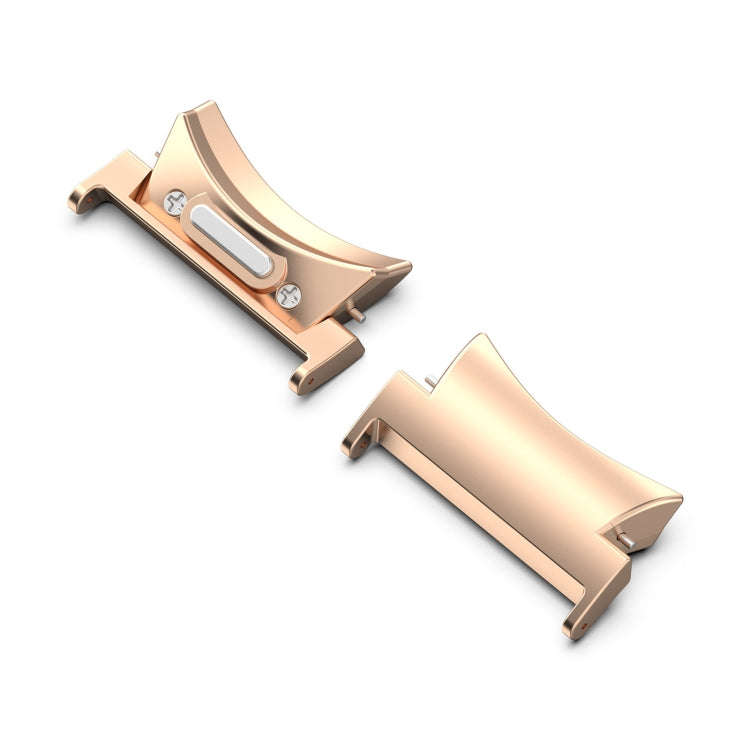 For Samsung Galaxy Watch5 / 5 Pro 20mm 1 Pair Button Style Curved Metal Watch Band Connector(Rose...