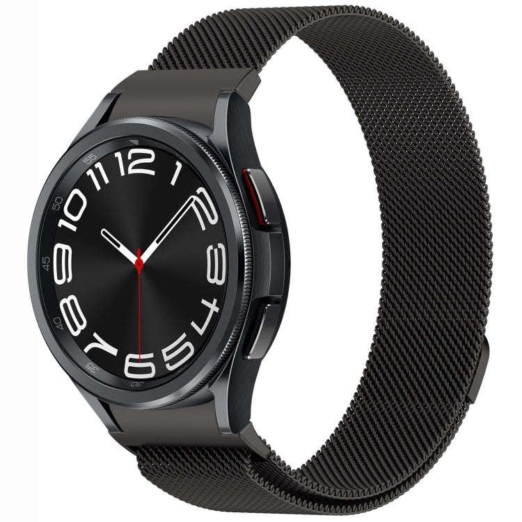 For Samsung Galaxy Watch 6 Classic Button Style Milan Magnetic Metal Watch Band(Black)