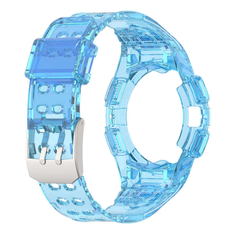 For Samsung Galaxy Watch6 44mm TPU Integrated Silicone Watch Band(Transparent Blue)