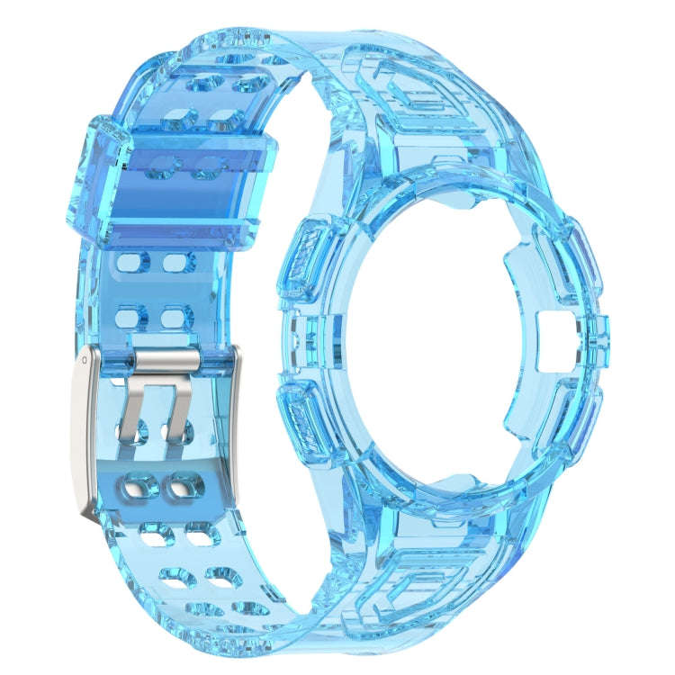 For Samsung Galaxy Watch6 44mm TPU Integrated Silicone Watch Band(Transparent Blue)