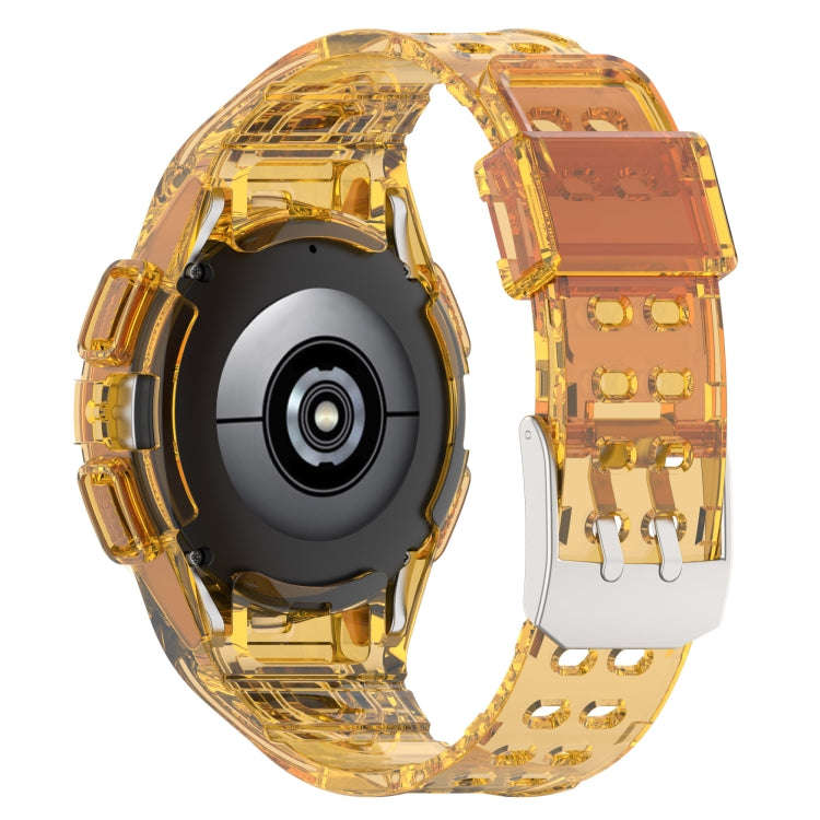 For Samsung Galaxy Watch6 44mm TPU Integrated Silicone Watch Band(Transparent Orange)
