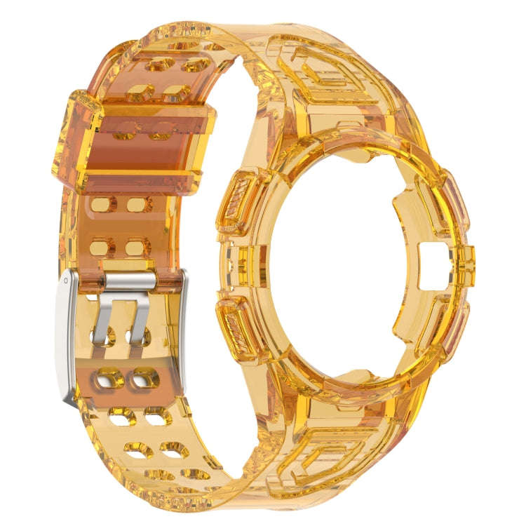 For Samsung Galaxy Watch6 44mm TPU Integrated Silicone Watch Band(Transparent Orange)