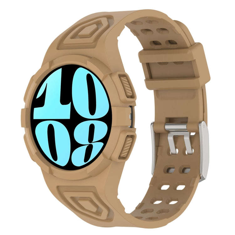 For Samsung Galaxy Watch6 44mm TPU Integrated Silicone Watch Band(Brown)