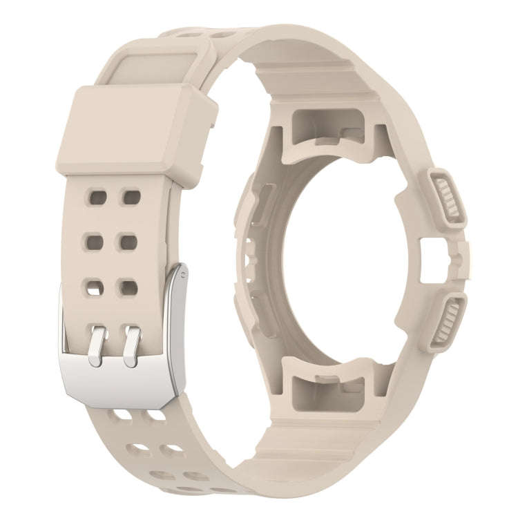 For Samsung Galaxy Watch6 44mm TPU Integrated Silicone Watch Band(Ivory White)