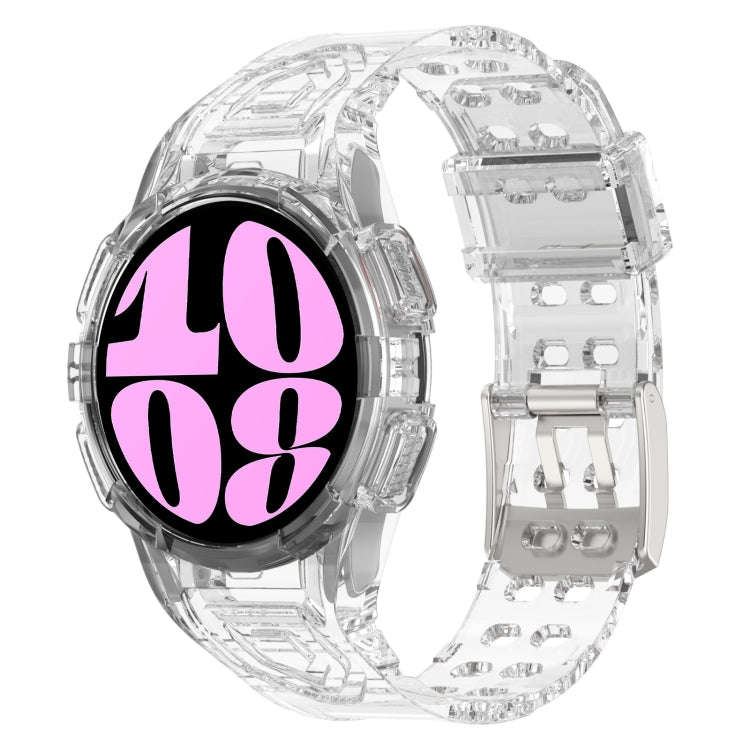 For Samsung Galaxy Watch6 40mm TPU Integrated Silicone Watch Band(Transparent White)