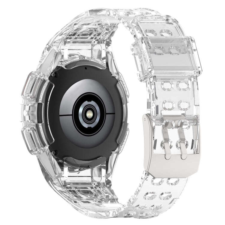 For Samsung Galaxy Watch6 40mm TPU Integrated Silicone Watch Band(Transparent White)