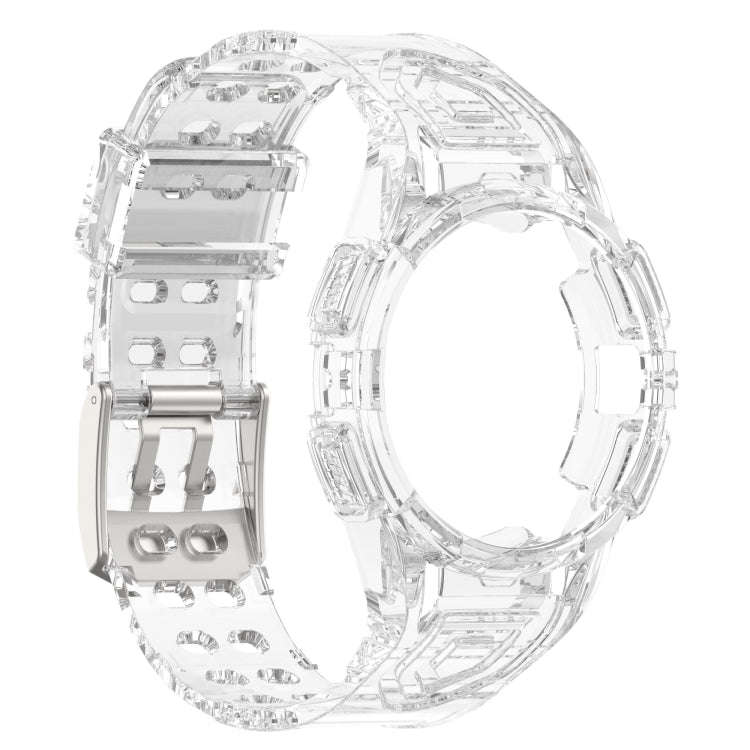 For Samsung Galaxy Watch6 40mm TPU Integrated Silicone Watch Band(Transparent White)