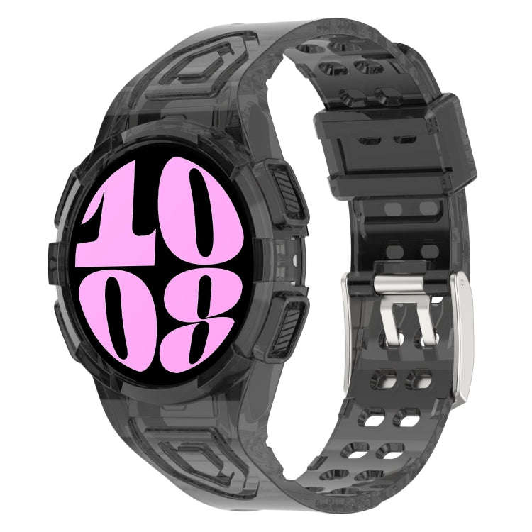 For Samsung Galaxy Watch6 40mm TPU Integrated Silicone Watch Band(Transparent Black)