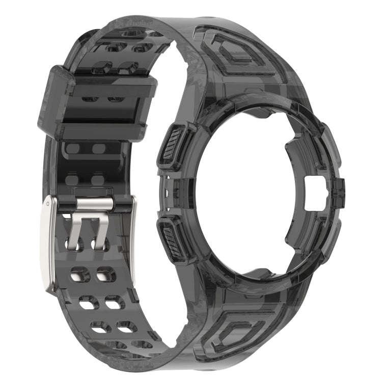 For Samsung Galaxy Watch6 40mm TPU Integrated Silicone Watch Band(Transparent Black)