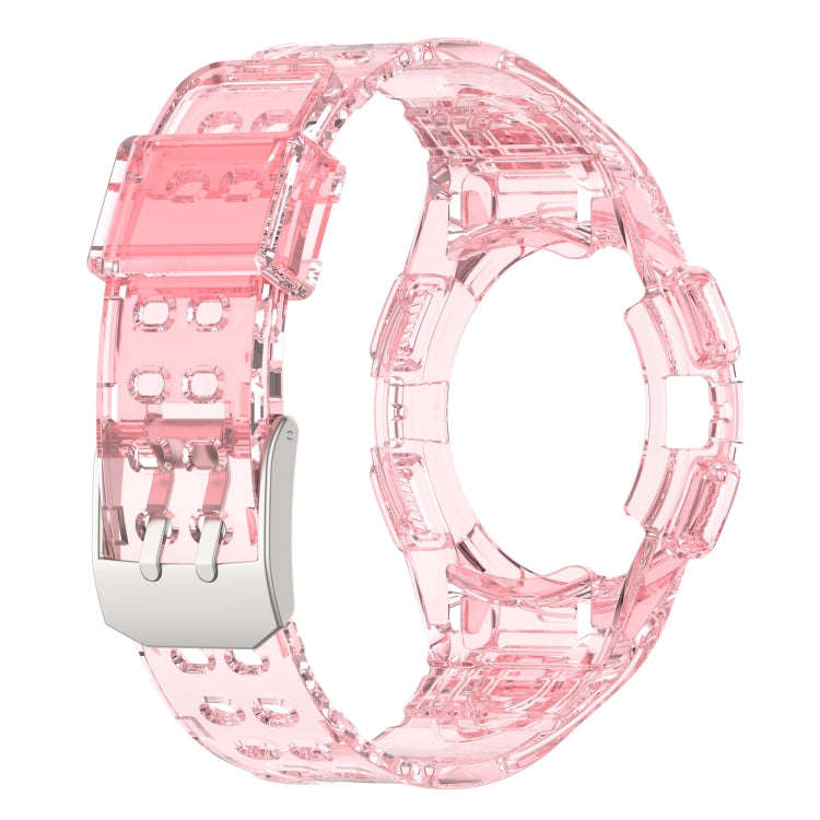 For Samsung Galaxy Watch6 40mm TPU Integrated Silicone Watch Band(Transparent Pink)