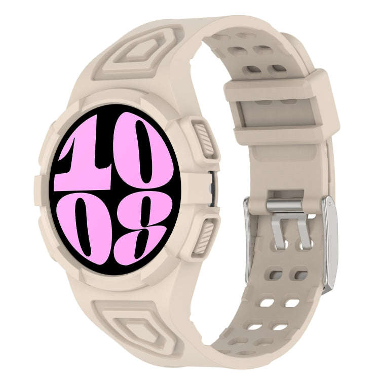 For Samsung Galaxy Watch6 40mm TPU Integrated Silicone Watch Band(Ivory White)