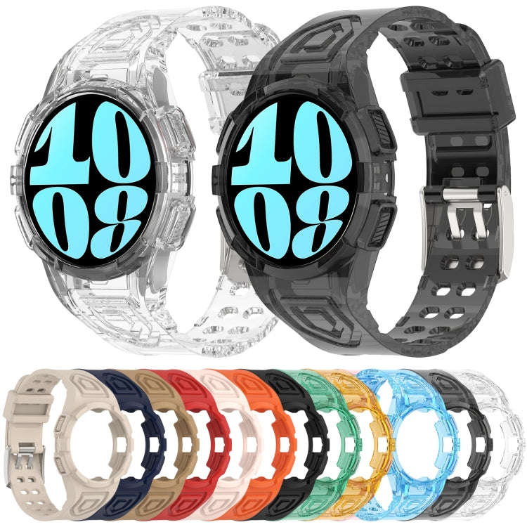 For Samsung Galaxy Watch6 40mm TPU Integrated Silicone Watch Band(Transparent Blue)