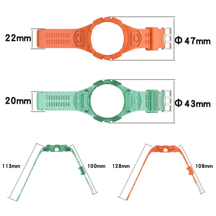 For Samsung Galaxy Watch6 40mm TPU Integrated Silicone Watch Band(Transparent Blue)