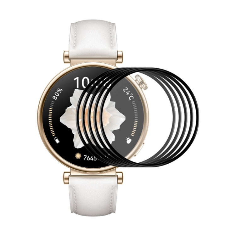 For Huawei Watch GT 4 41mm 5pcs ENKAY 3D Full Coverage Soft PC Edge PMMA HD Screen Film