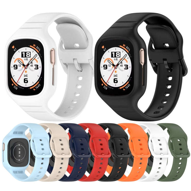 For Honor Watch 4 Integrated Fully Enclosed Silicone Watch Band(Light Blue)