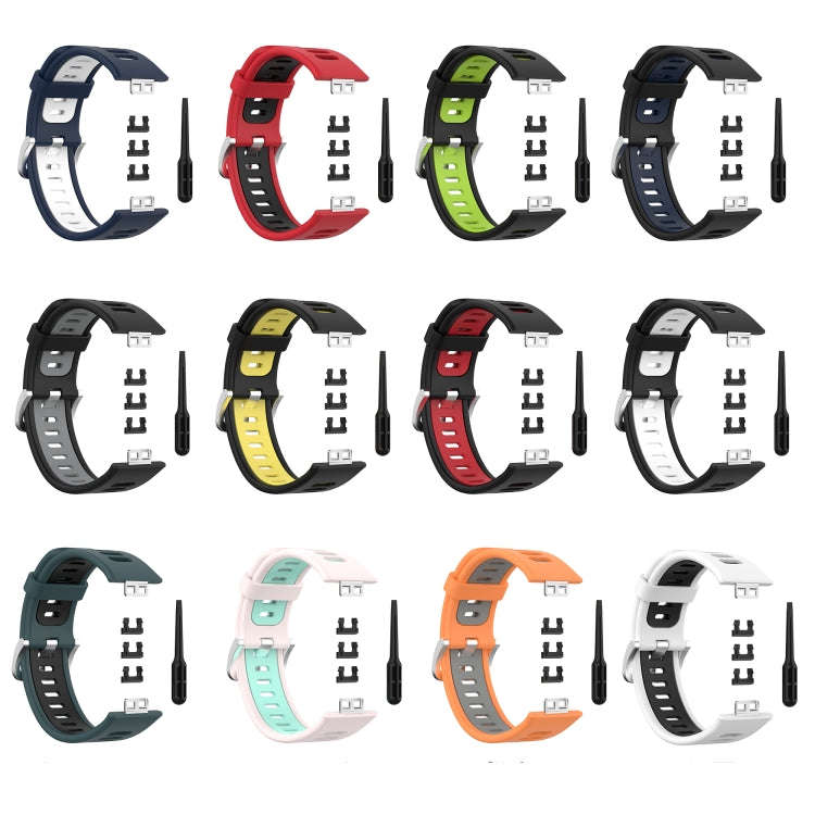 For Huawei Watch Fit Special Edition Two-Color Silicone Watch Band(White+Black)
