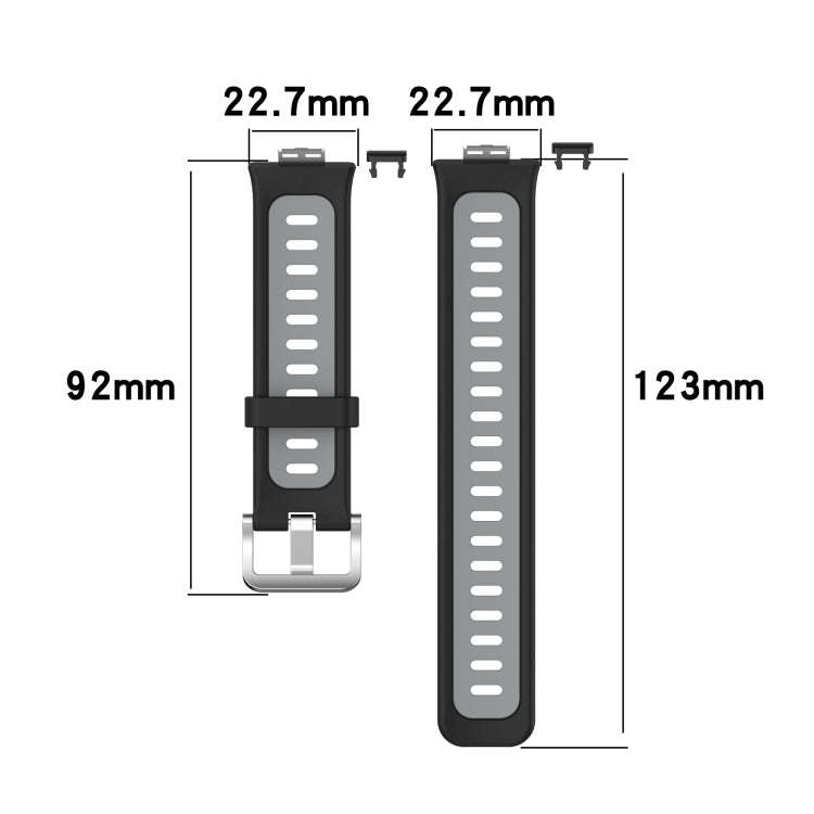 For Huawei Watch Fit New Two-Color Silicone Watch Band(Black+Gray)