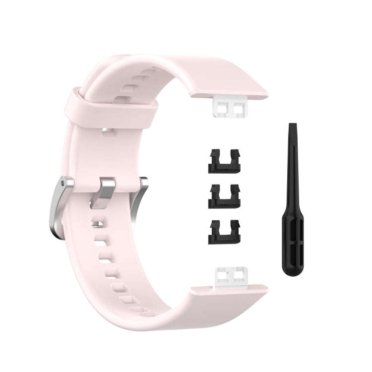 For Huawei Watch Fit New Solid Color Silicone Watch Band(Pink)