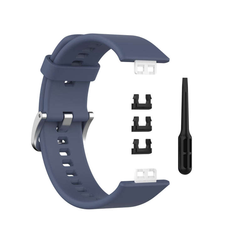 For Huawei Watch Fit New Solid Color Silicone Watch Band(Blue Gray)