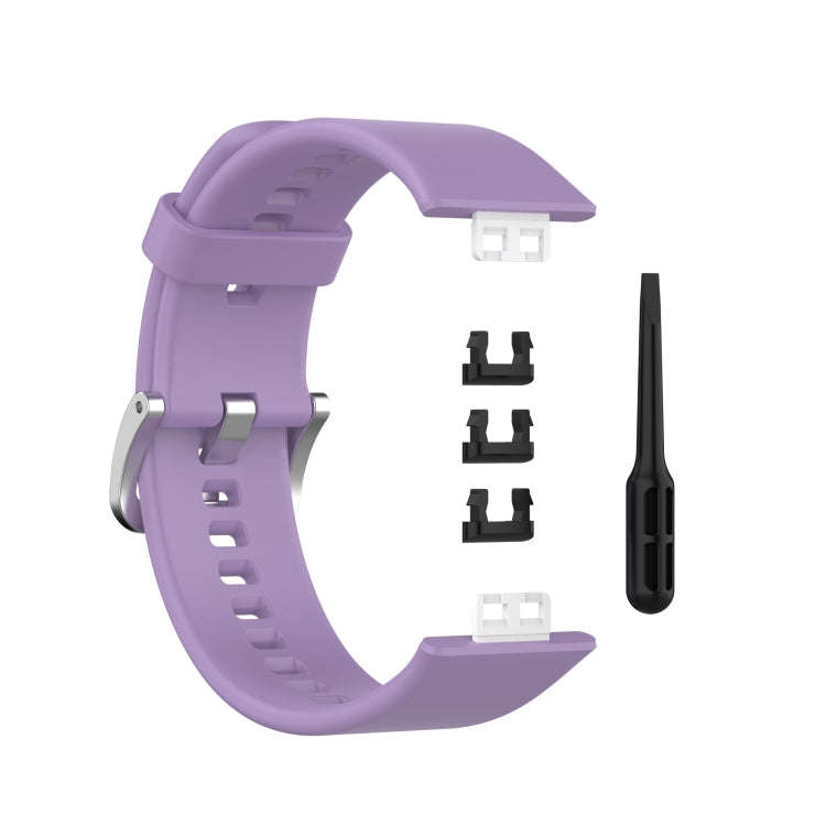 For Huawei Watch Fit New Solid Color Silicone Watch Band(Light Purple)