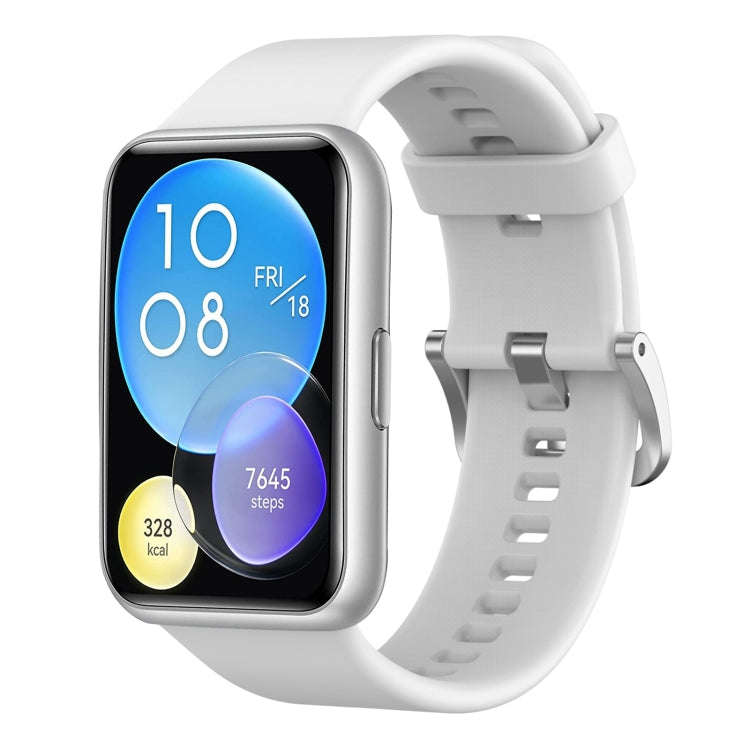 For Huawei Watch Fit Solid Color Silicone Watch Band(White)