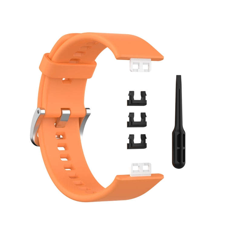 For Huawei Watch Fit Solid Color Silicone Watch Band(Orange)
