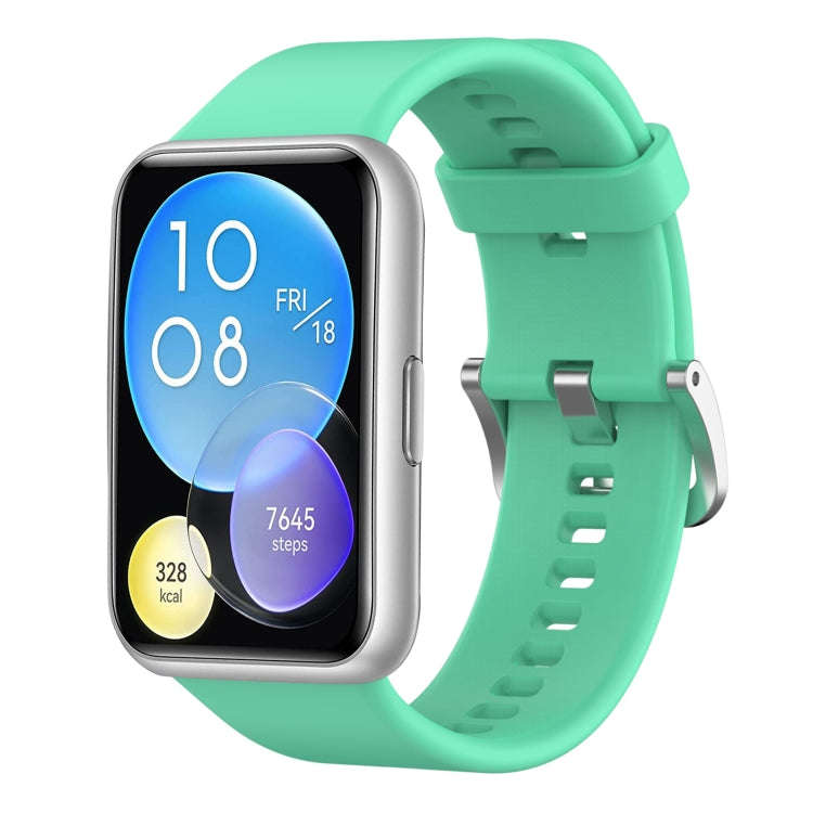 For Huawei Watch Fit Solid Color Silicone Watch Band(Green)