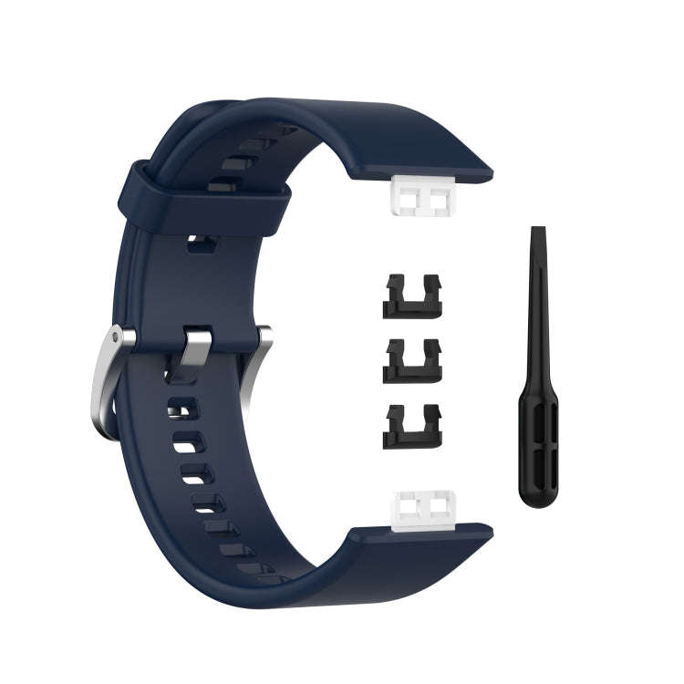For Huawei Watch Fit Solid Color Silicone Watch Band(Midnight Blue)