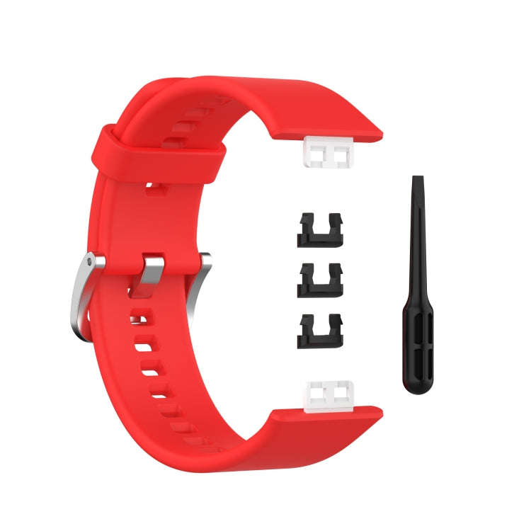 For Huawei Watch Fit Solid Color Silicone Watch Band(Red)