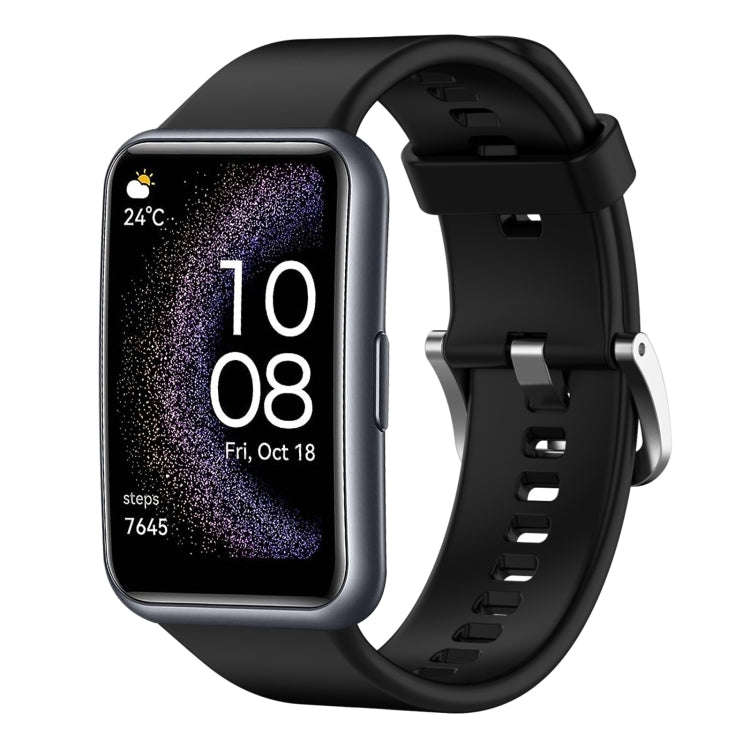 For Huawei Watch Fit Special Edition Solid Color Silicone Watch Band(Black)