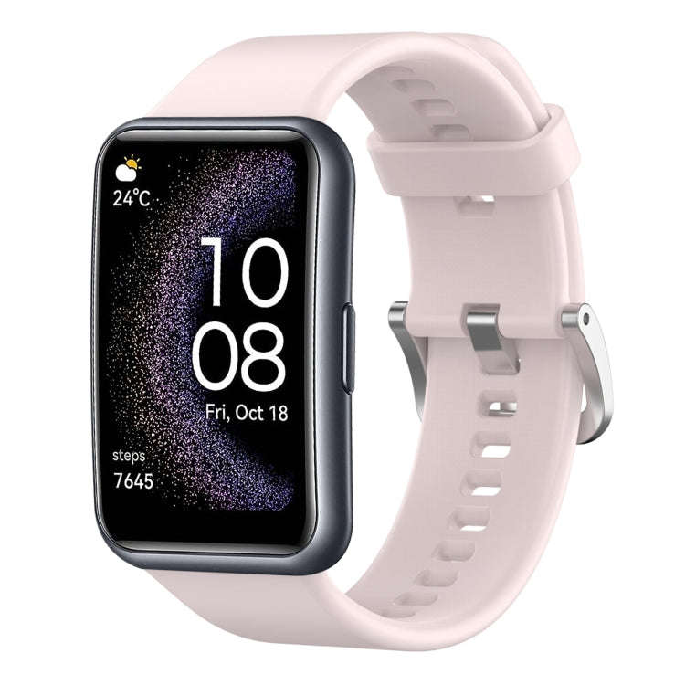 For Huawei Watch Fit Special Edition Solid Color Silicone Watch Band(Pink)