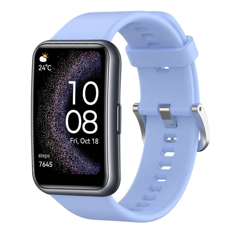 For Huawei Watch Fit Special Edition Solid Color Silicone Watch Band(Light Blue)