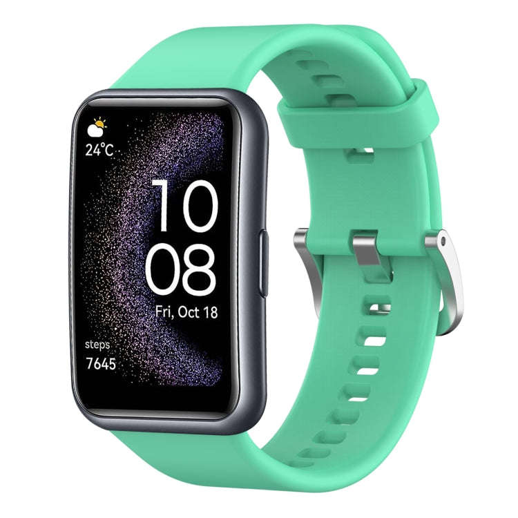 For Huawei Watch Fit Special Edition Solid Color Silicone Watch Band(Green)