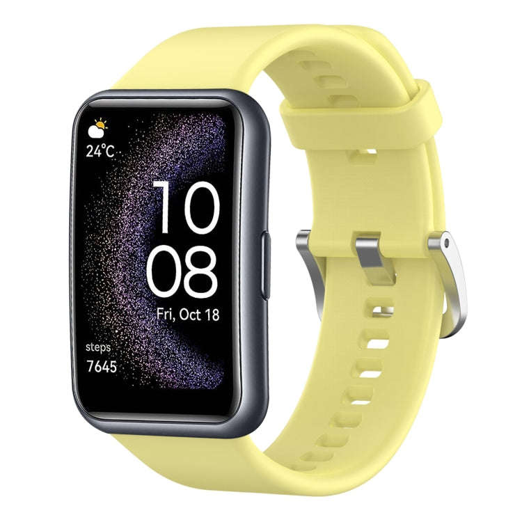 For Huawei Watch Fit Special Edition Solid Color Silicone Watch Band(Milky Yellow)