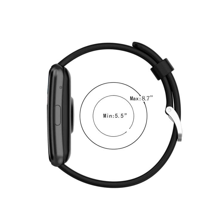 For Huawei Watch Fit New Solid Color Silicone Watch Band(Black)