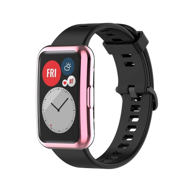 For Huawei Watch Fit New TPU Electroplating Watch Protective Case(Pink)