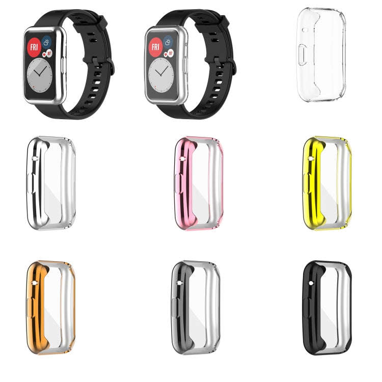 For Huawei Watch Fit TPU Electroplating Watch Protective Case(Gold)