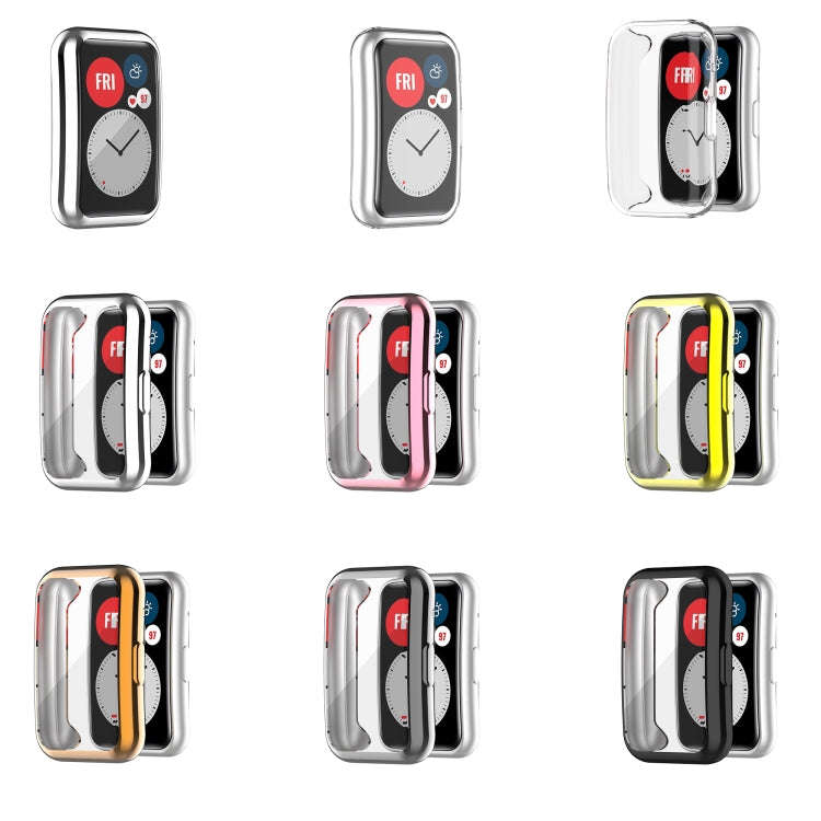 For Huawei Watch Fit TPU Electroplating Watch Protective Case(Transparent)