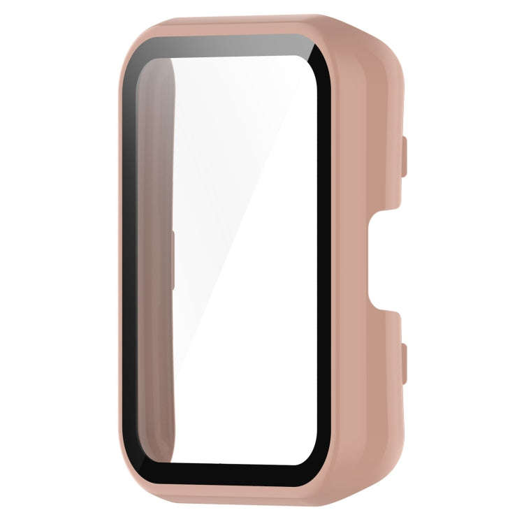 For Huawei Watch Fit PC + 9H Tempered Film Integrated Watch Protective Case(Pink)