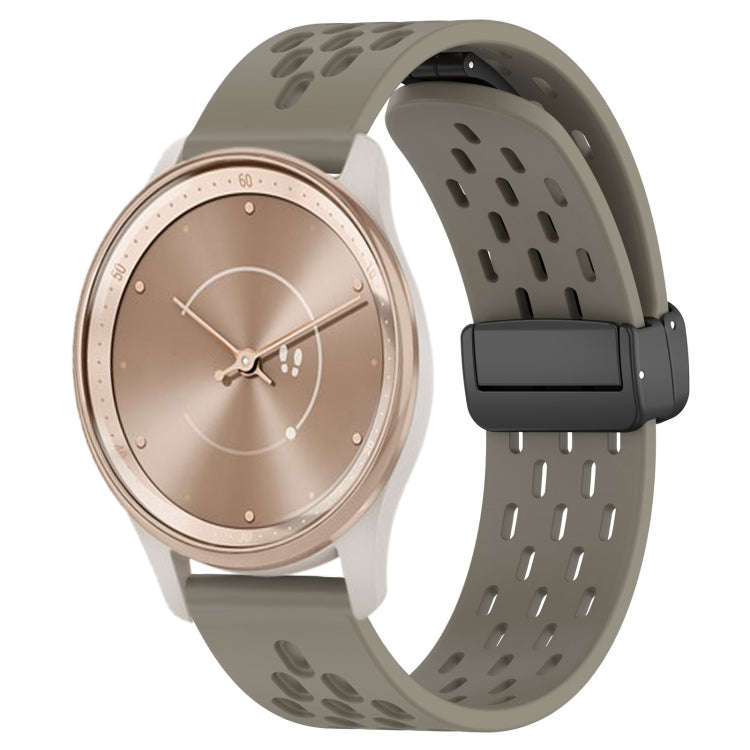 For GarminMove Trend 20mm Folding Magnetic Clasp Silicone Watch Band(Space Ash)