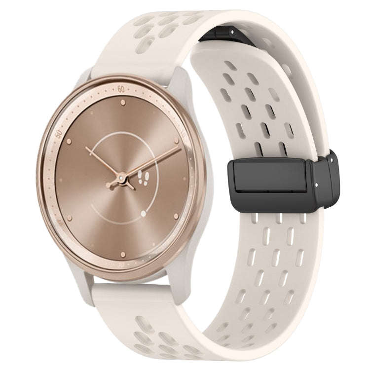 For GarminMove Trend 20mm Folding Magnetic Clasp Silicone Watch Band(Starlight Color)