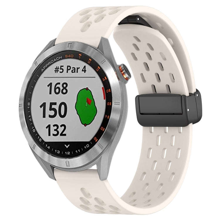 For Garmin Approach S40 20mm Folding Magnetic Clasp Silicone Watch Band(Starlight Color)