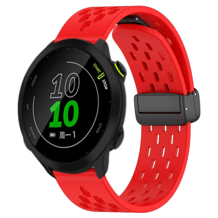 For Garmin Forerunner 158 20mm Folding Magnetic Clasp Silicone Watch Band(Red)