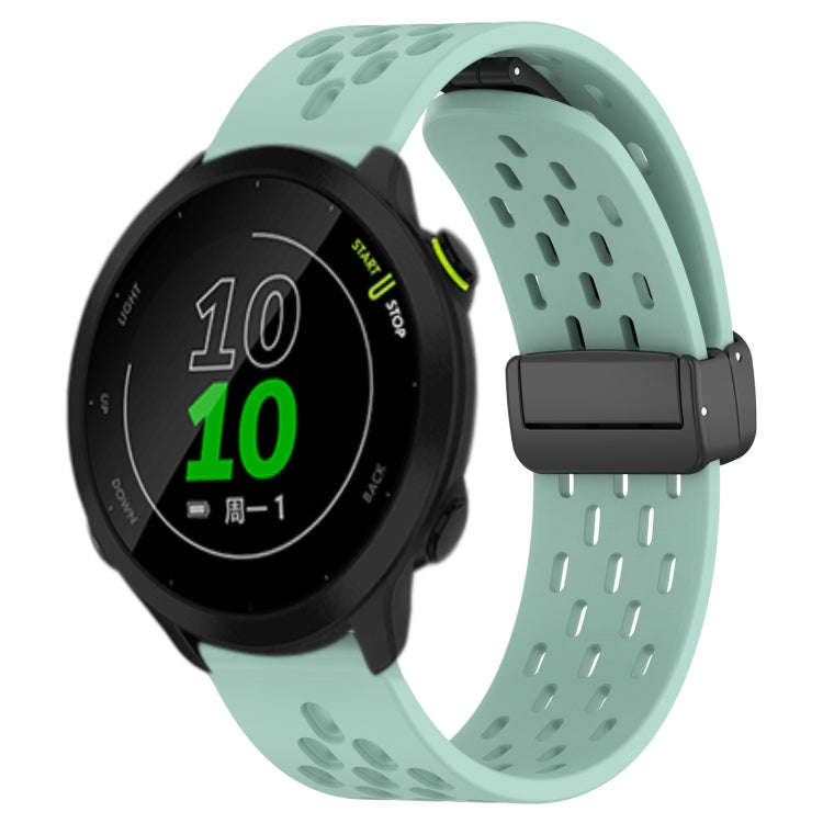 For Garmin Forerunner 158 20mm Folding Magnetic Clasp Silicone Watch Band(Teal)
