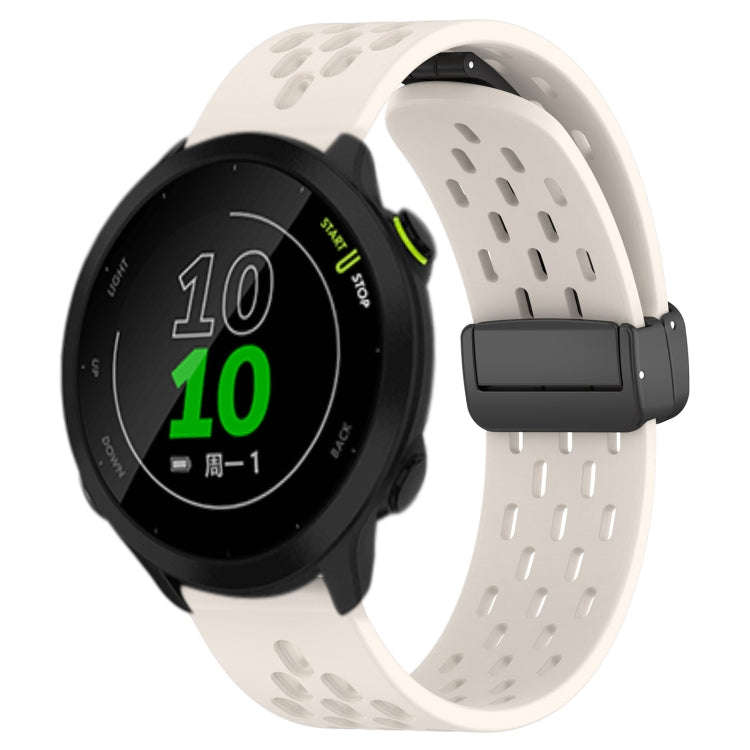For Garmin Forerunner 158 20mm Folding Magnetic Clasp Silicone Watch Band(Starlight Color)