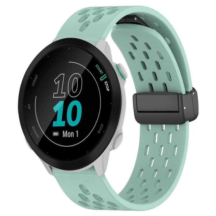 For Garmin Forerunner 55 20mm Folding Magnetic Clasp Silicone Watch Band(Teal)