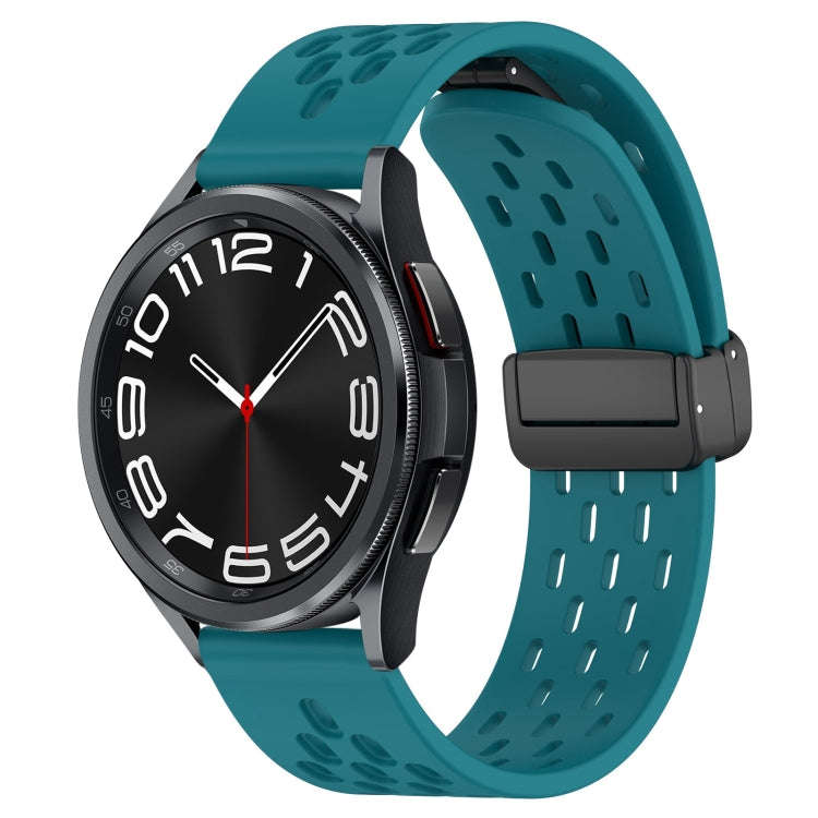 For Samsung Galaxy Watch 6 Classic 47mm 20mm Folding Magnetic Clasp Silicone Watch Band(Hidden Gr...